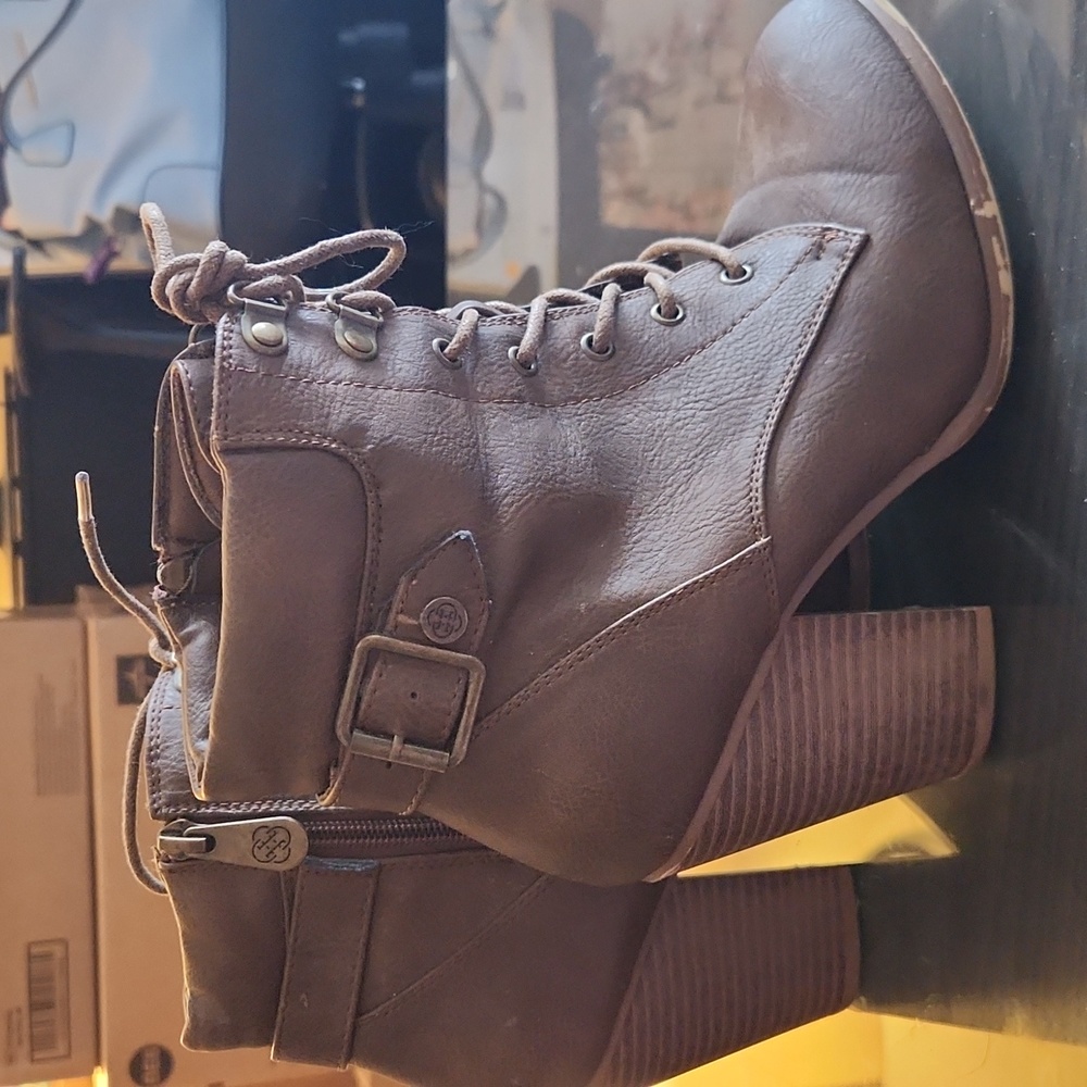 Heeled Brown Ankle Booties